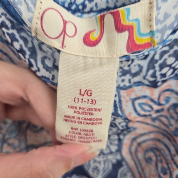 Ocean Pacific OP Swimsuit Cover Sheer Hi-Low Sleeveless Juniors Large - Picture 4 of 5